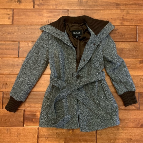 Gorgeous GUESS brown tweed coat - Picture 1 of 3